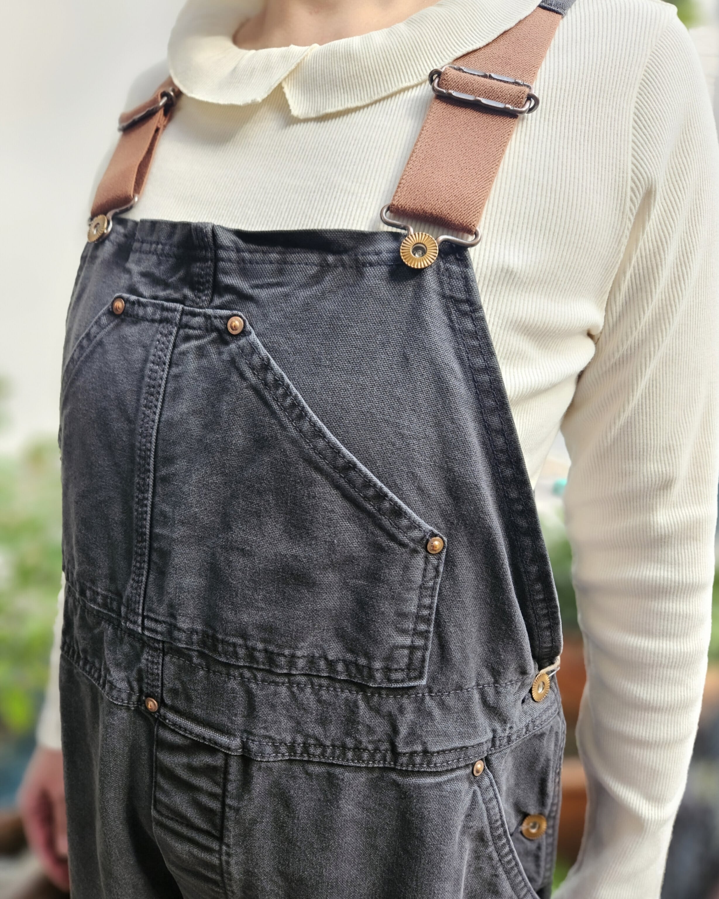 MARET】オーガニックダックワークオーバーオール / BLK / M25A61