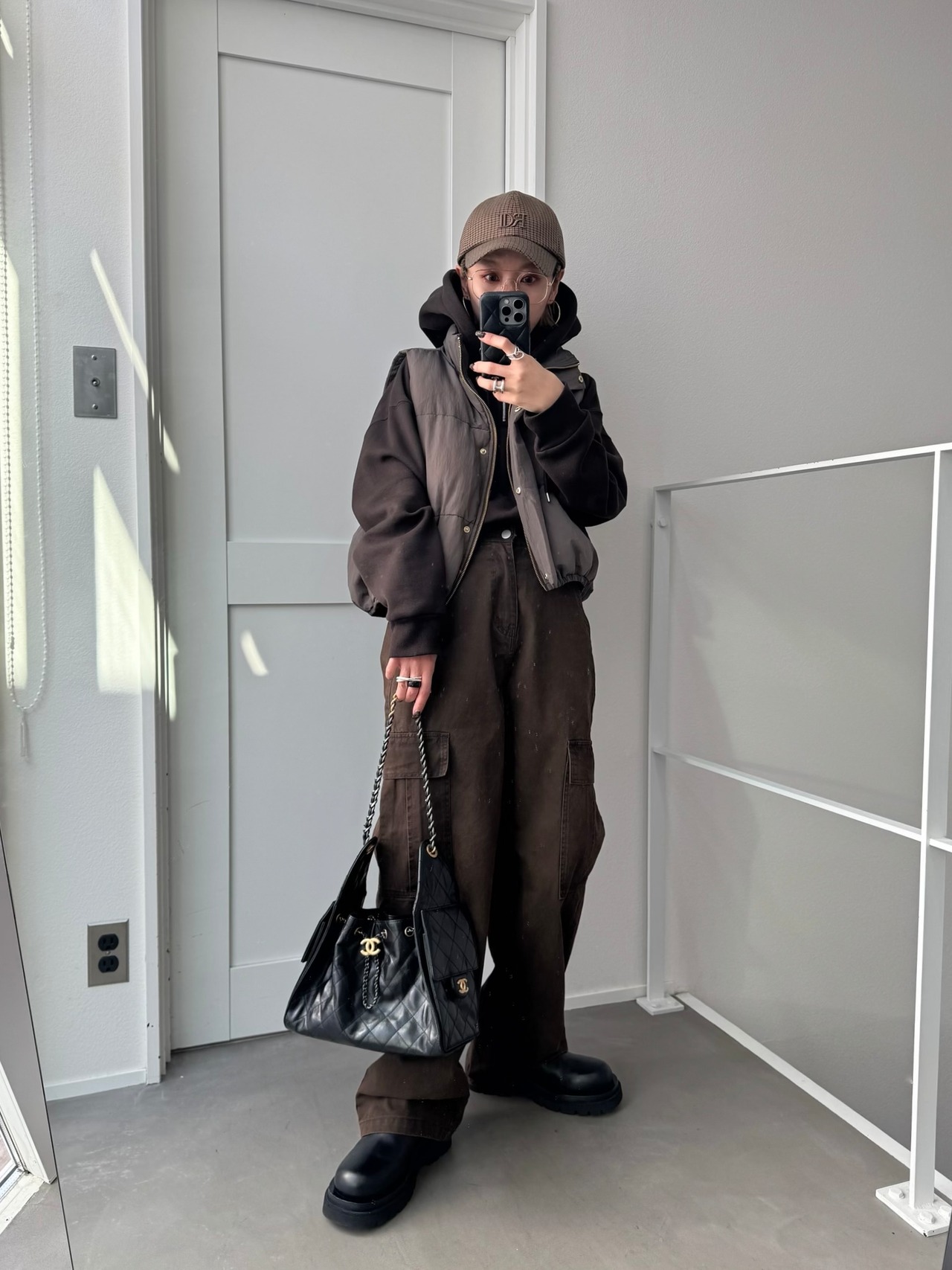 ミニzipショートPK/ダークブラウン