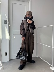 ミニzipショートPK/ダークブラウン