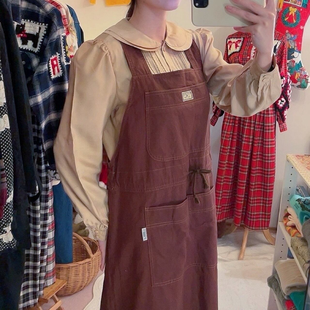 dog wappen brown pocket jumper skirt