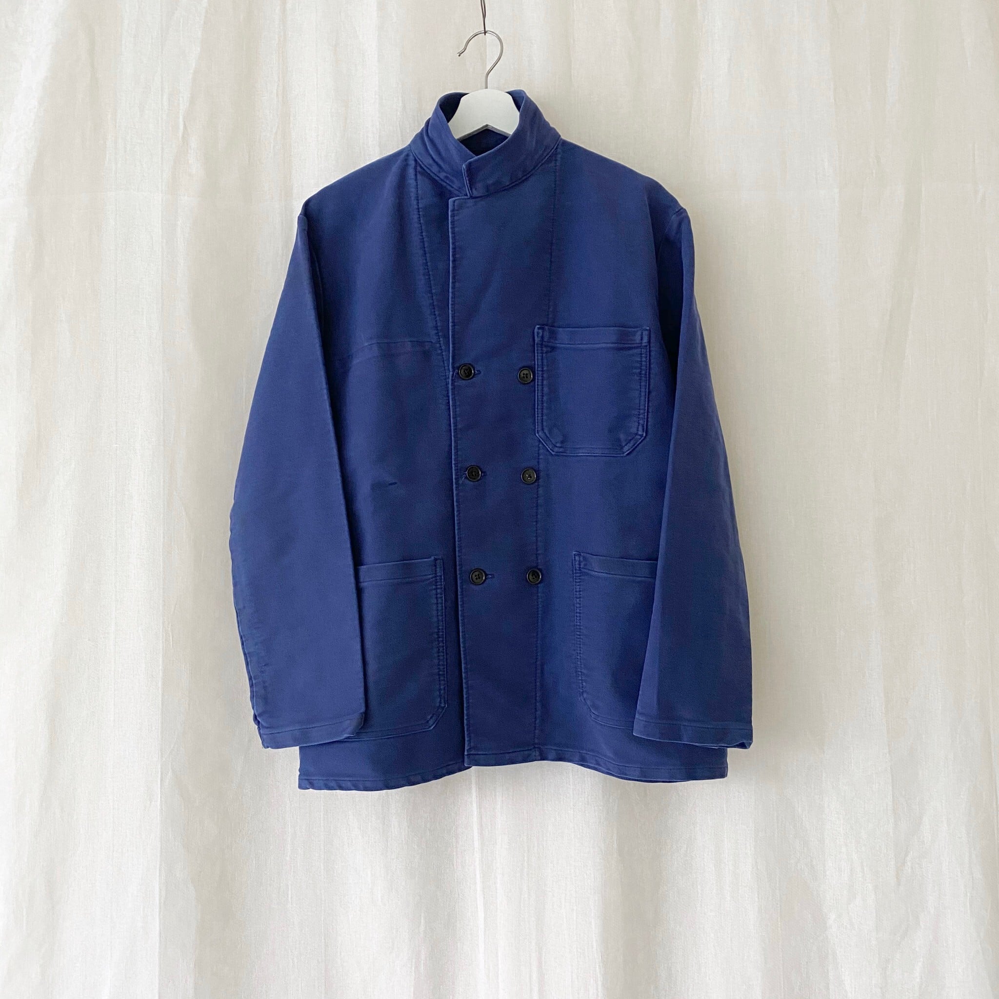 70s Double Breasted Blue Moleskin Jacket