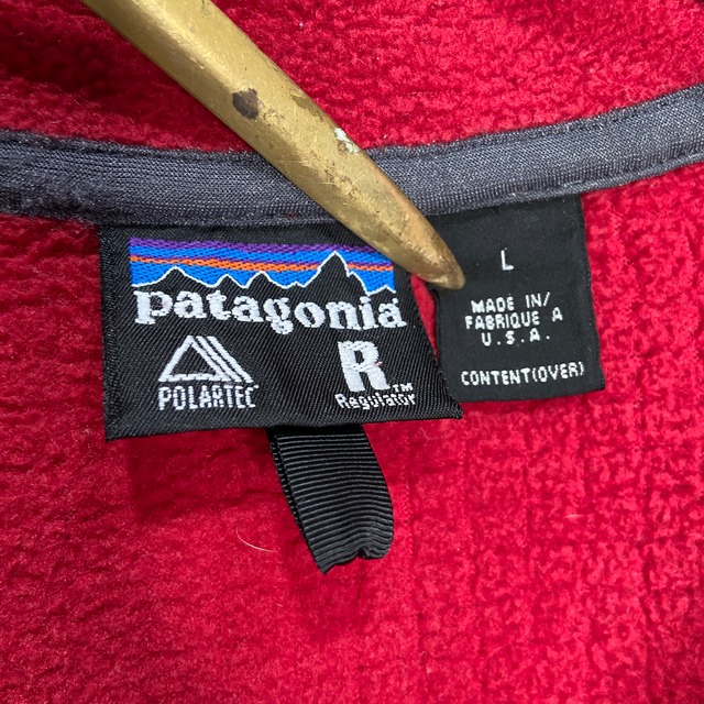 90s USA製 patagonia レギュレーター フリースジャケット 赤 L
