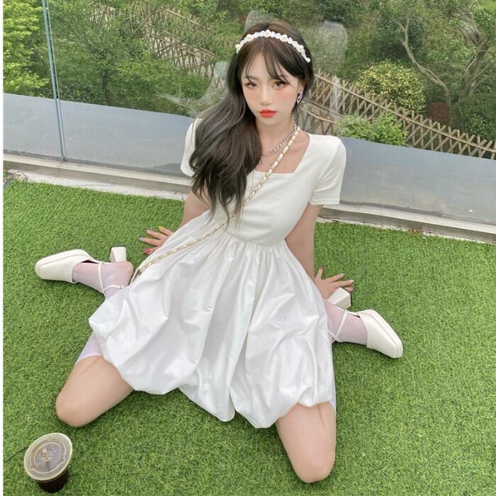 サマースタンダードドレス ウェストレディース レトロ 大人ガーリー スウィート キュート カジュアル 夏物 ドラファッションホール98838550536