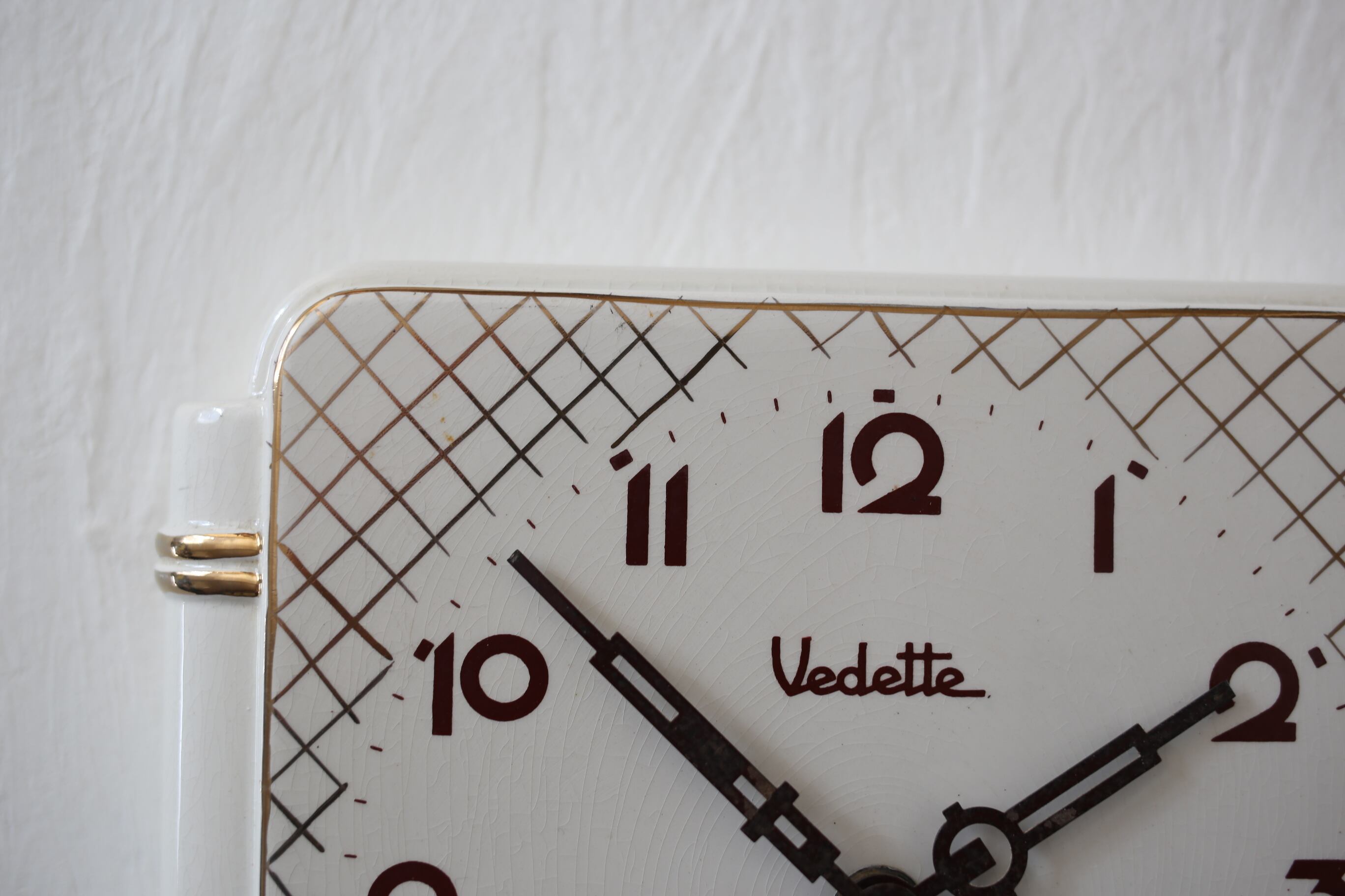 フランス アンティーク ヴィンテージ VEDETTE 陶器 壁掛け時計
