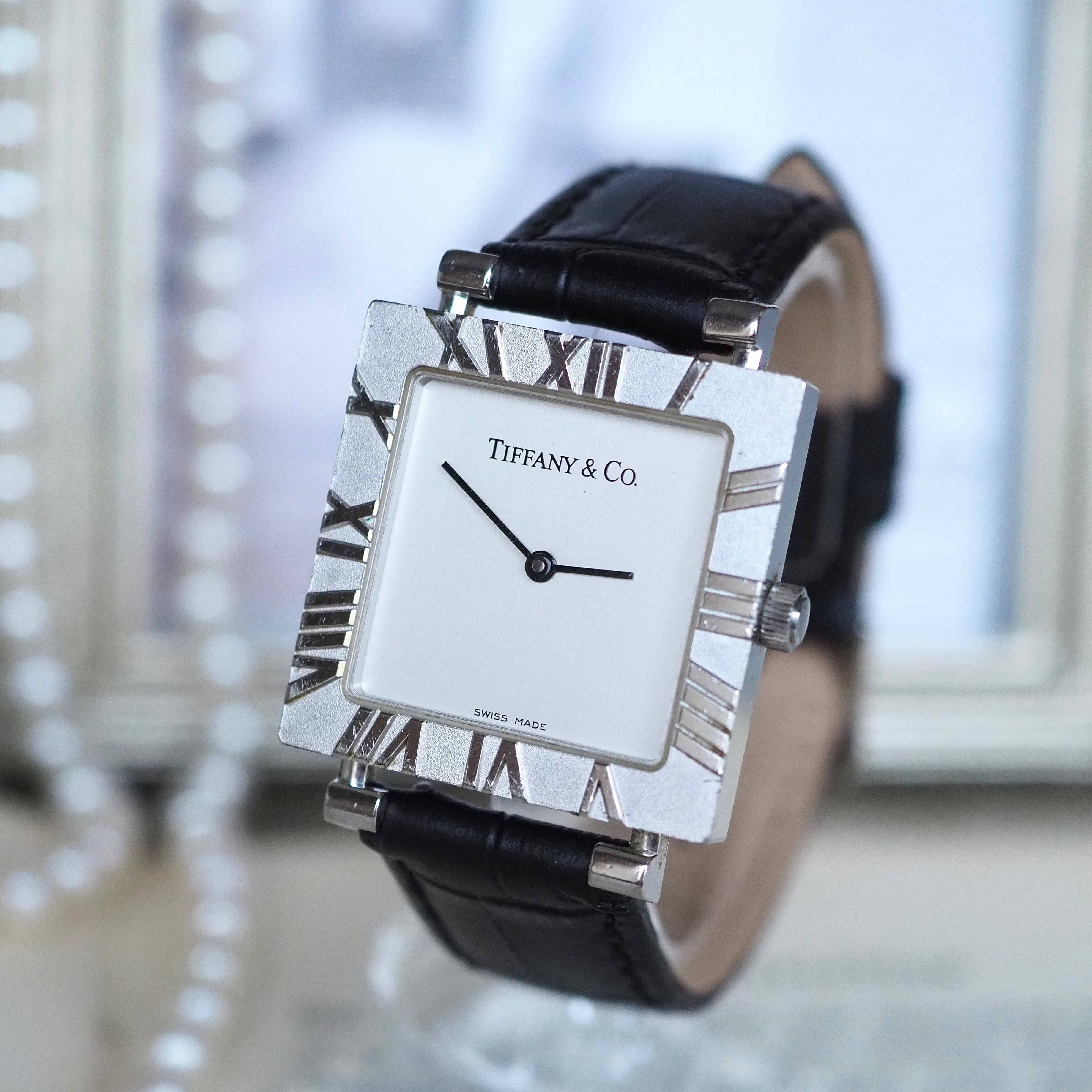 ティファニー　「アトラス（Atlas）」のヴィンテージ腕時計 Tiffany&Co. ティファニー アトラススクエア 銀無垢 ユニセックス