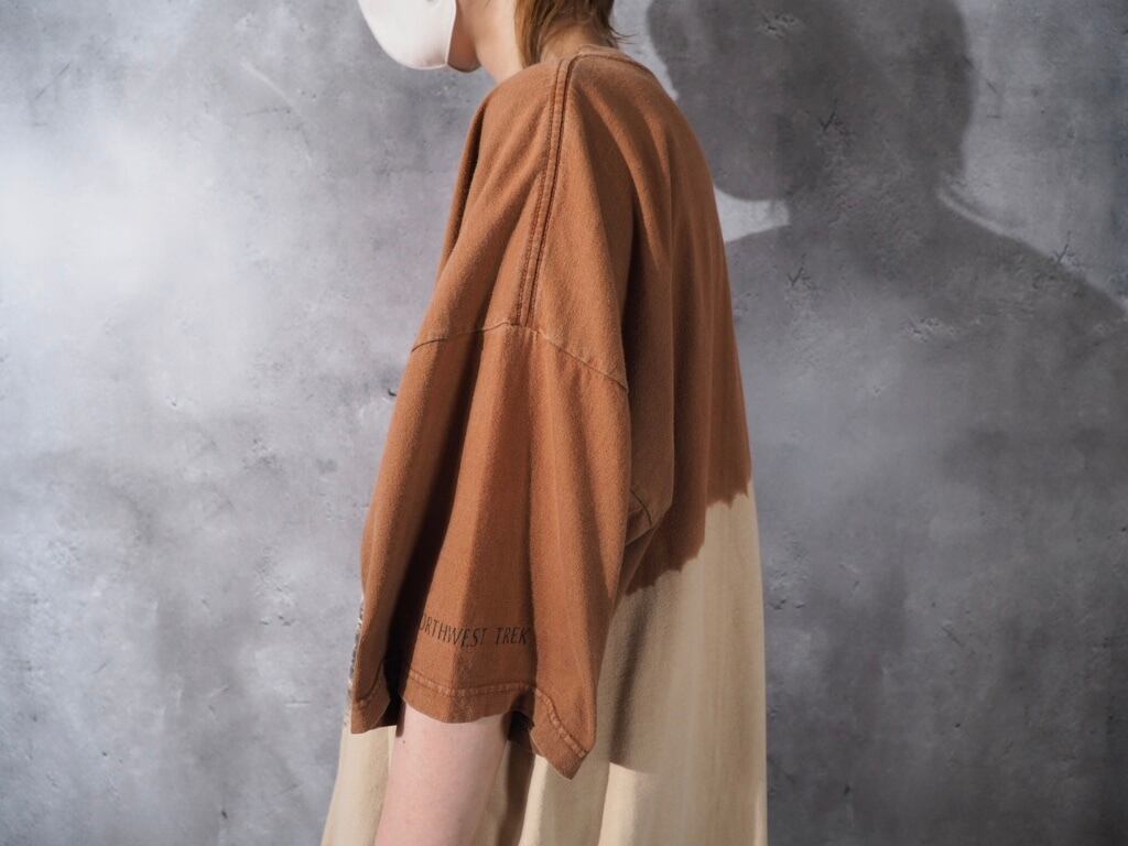 Find 10 Cougas piece trompe l'oeil dyeing loose Tee