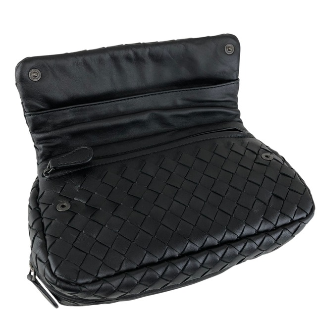 Bottega Veneta ボッテガ・ヴェネタ ショルダーバッグ ブラック イントレチャート レザー チェーン vintage ヴィンテージ オールド 37ps5x