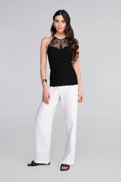 オスカリート  ホルターネックトップ シャンティイレース ブラック ２サイズ