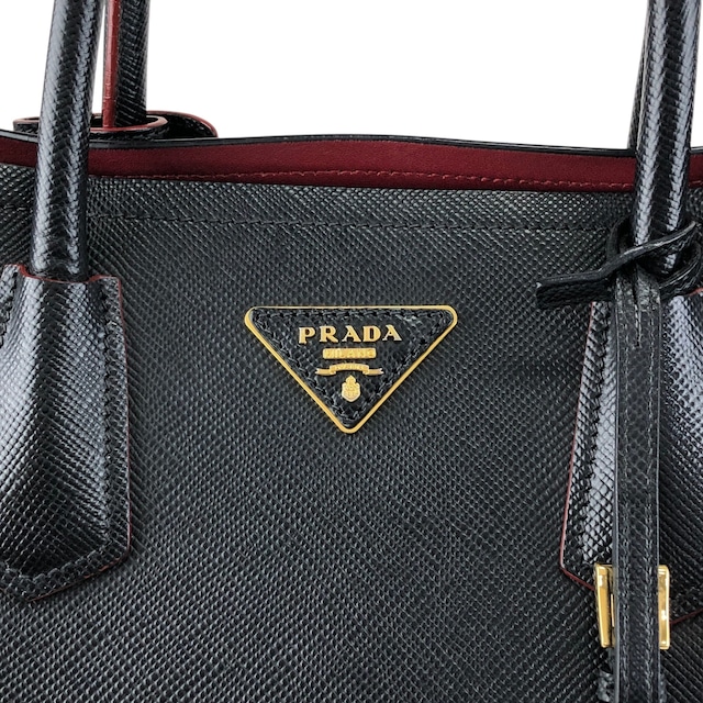 PRADA プラダ ハンドバッグ ブラック トライアングルロゴ レザー vintage ヴィンテージ オールド n54bxv