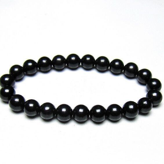 シュンガイト ブレスレット 8mm 一点物 メール便可 111-49690