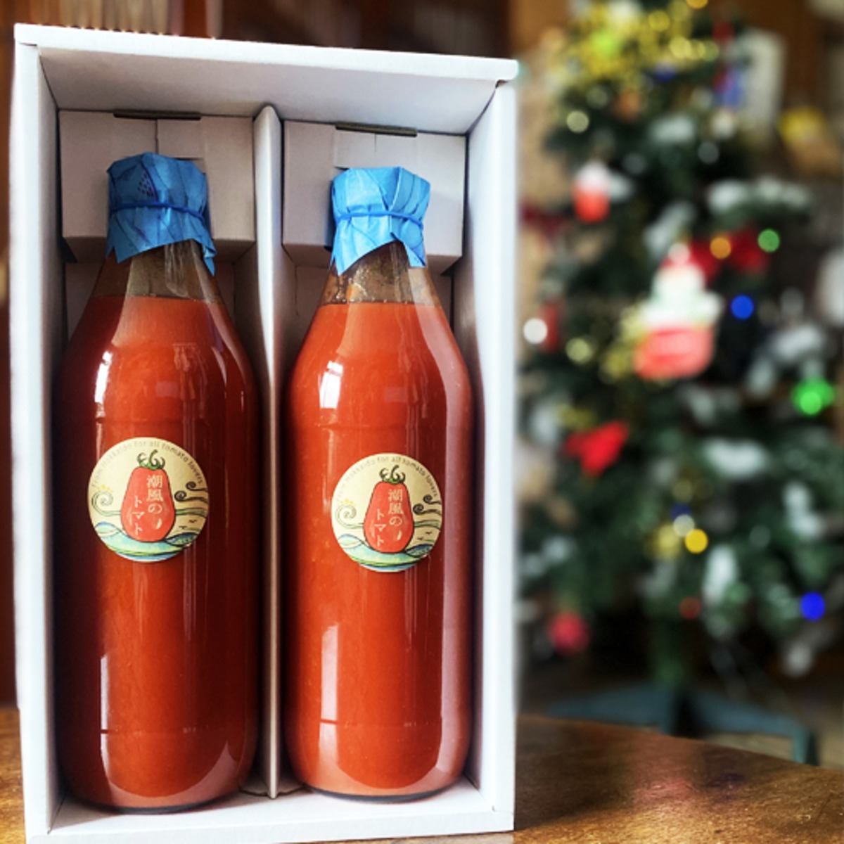 ギフトセット 潮風のトマトジュース １リットル ２本入 オーガニックファーム Happy Place 潮風のトマト