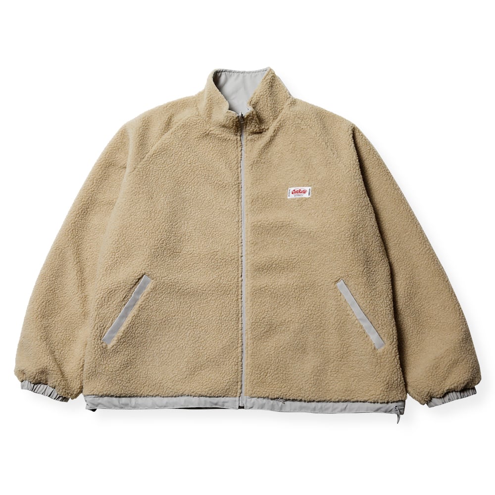 CUTRATE LOGO EMBROIDERY REVERSIBLE BOA JACKET/GRAY | CUTRATE