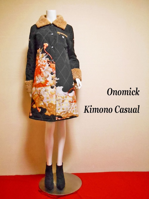 キルティング・ボアのショートトレンチ Quilted and boa short trench coat LJ-128/M