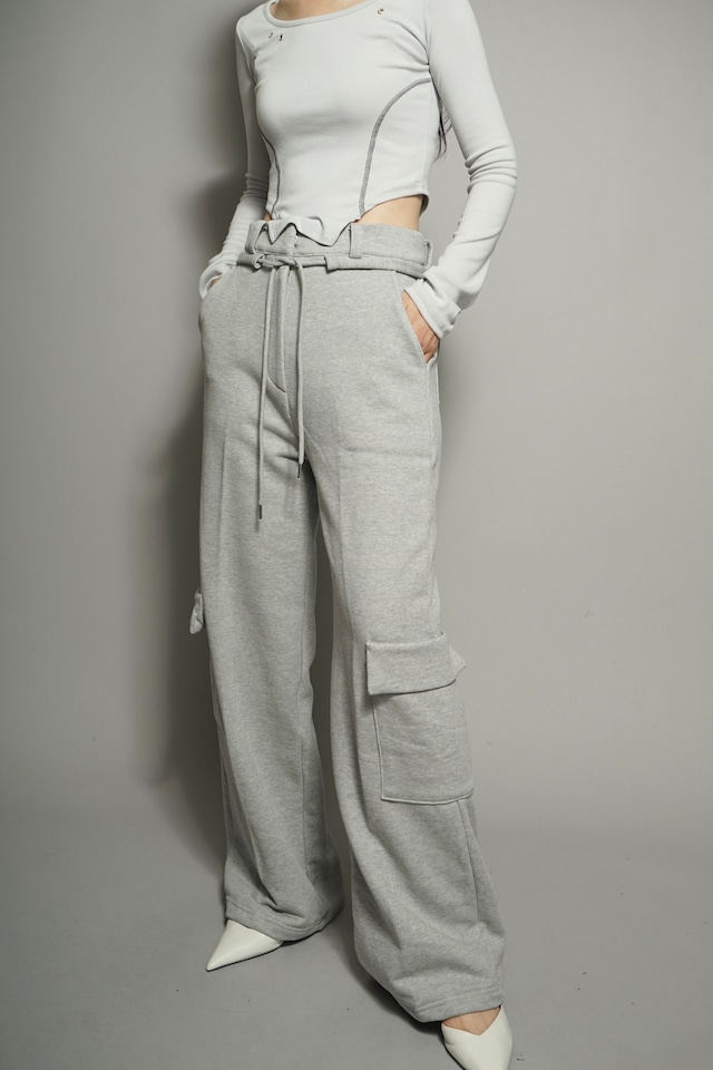 CARGO SWEAT PANTS  (GRAY) 2402-45-53