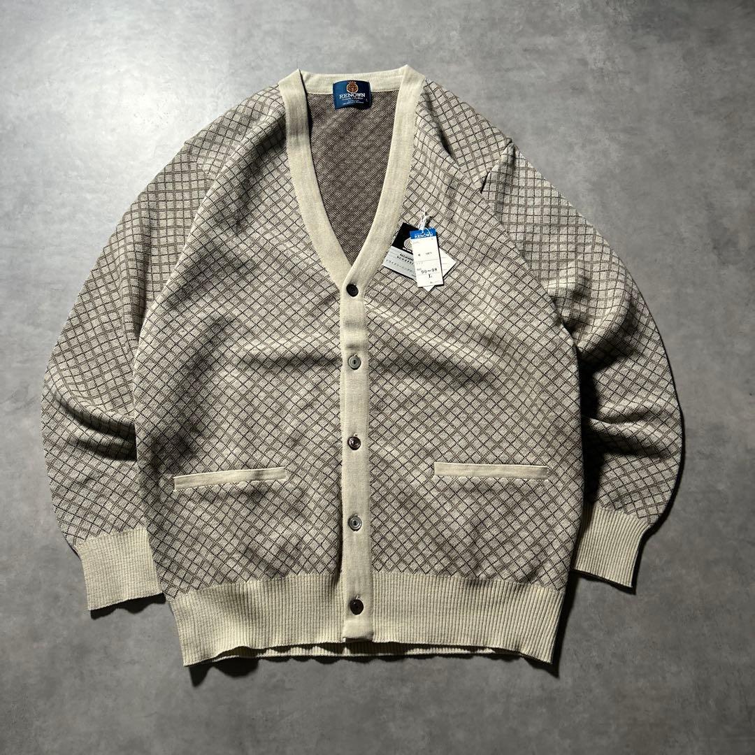 REN OWN レトロ ヴィンテージ ギンガム チェック ニット カーディガン