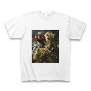 聖ゲオルギオスとドラゴン（ピーテル・パウル・ルーベンス）：厳選名画Tシャツコレクション（ホワイト）