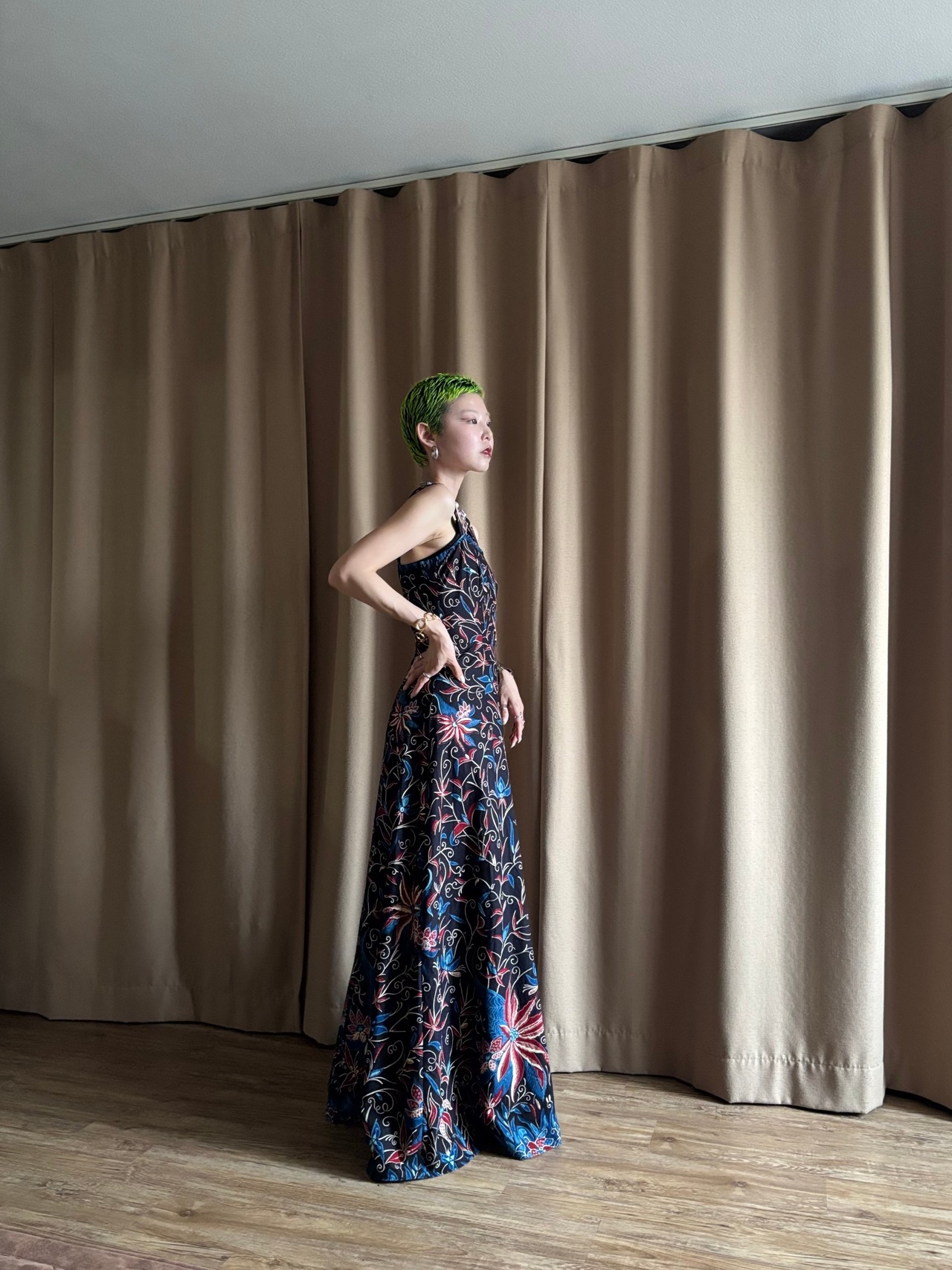 exotic flower import maxi dress-4779-7