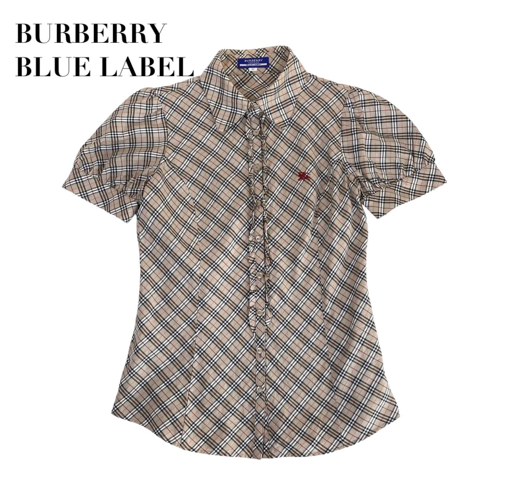 中古 バーバリーブルーレーベル BURBERRY BLUELABEL半袖 シャツ