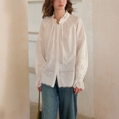 フリル ギャザーネック ブラウス 　　 00076