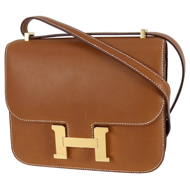 Used HERMES エルメス ショルダーバッグ コンスタンス 3 ミニ ヴォーバレニア フォーヴ ブラウン 肩掛け 斜め掛け 中古美品