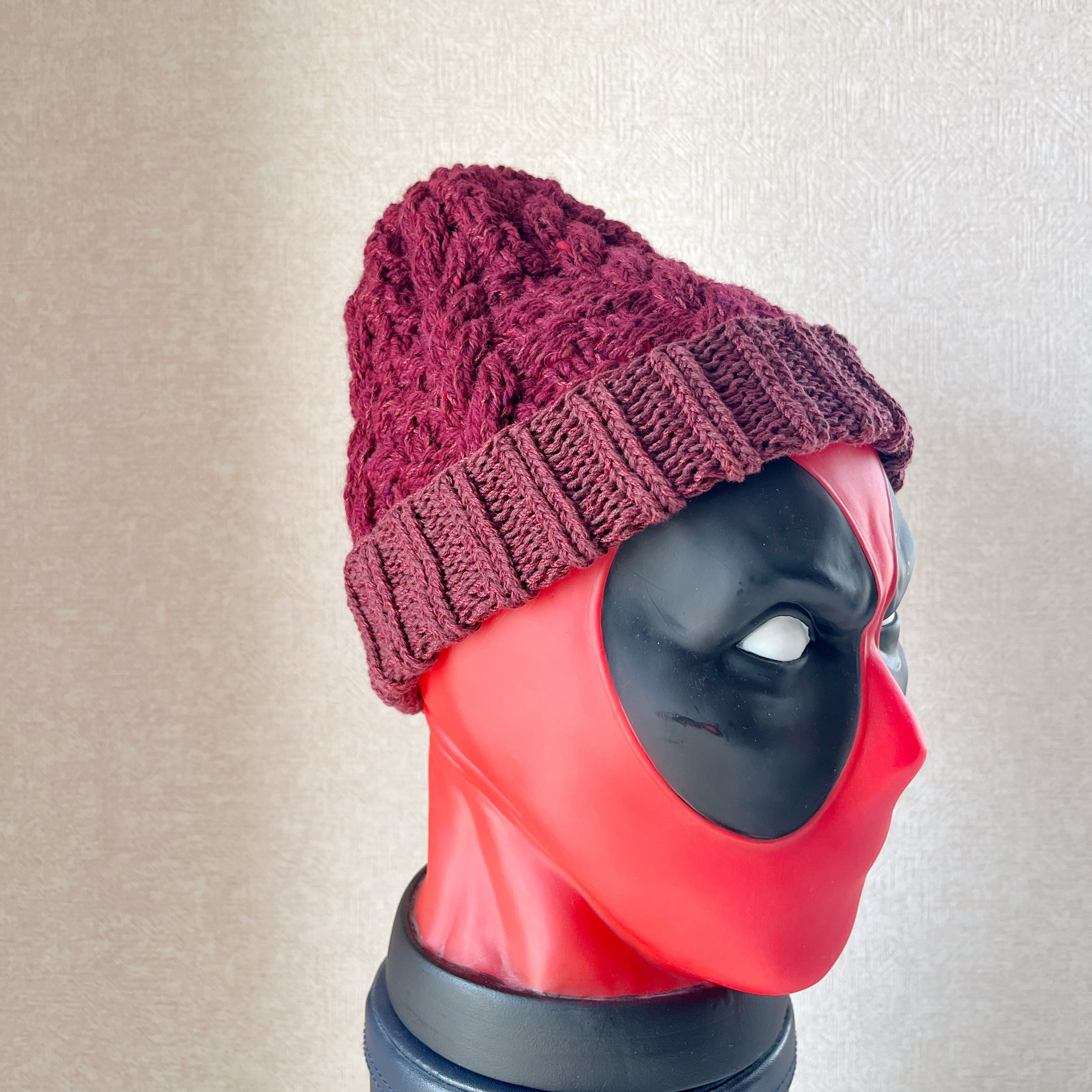 コットンシルク＋ウールのニット帽 ワインレッドアソート | cottoncat