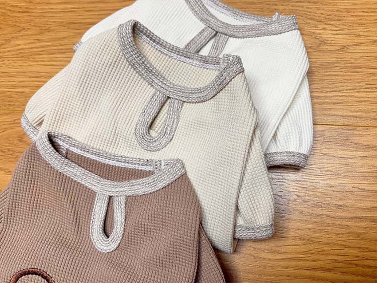 【SALE】rino bear t-shirt XS ~ XL 3color / 犬服 新作 可愛い ワンコ服 犬の服 長袖T シャツ ドッグウェア クマちゃん シンプル ニット お揃い トップス top12