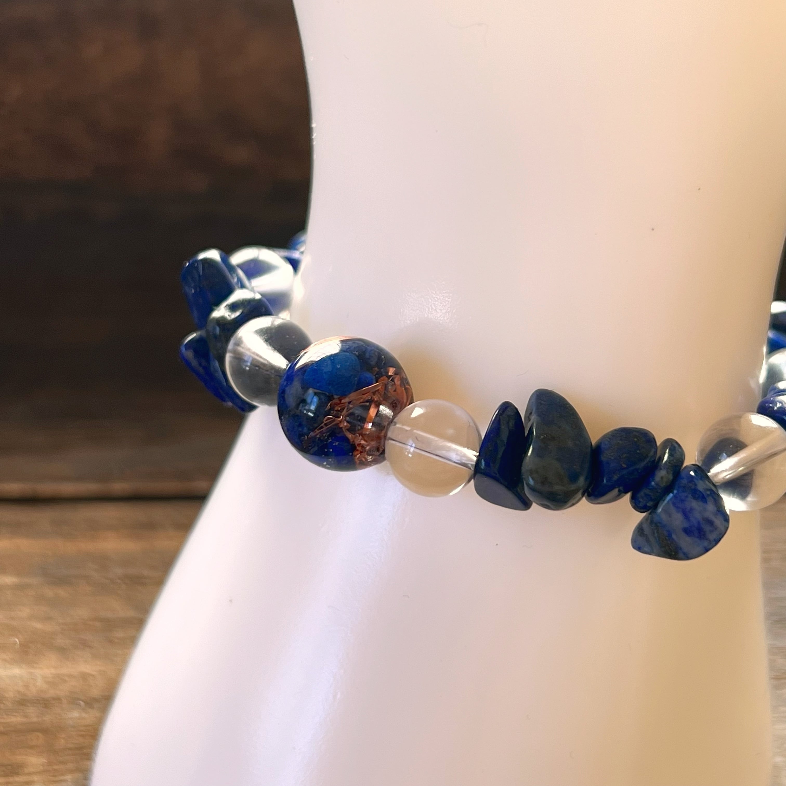 ラピスラズリ さざれブレスレット | オルゴナイト 通販 天然石雑貨屋