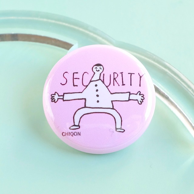 【CHIQON】ROUND 缶バッチ「セキュリティ(パステルピンク)」