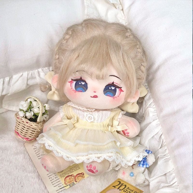 2点セット ミニ洋服 20cm 着せ替えぬいぐる服 ぬいぐるみ用服 ヒマワリの花言葉 イエロードレスコスチューム 着せ替え人形洋服 日常服人形  綿人形衣装 ドールウェア アクセサリー