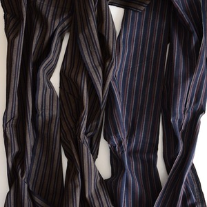 古布 木綿 端切れ 4枚セット リメイク素材 縞模様 ジャパンヴィンテージ ファブリック テキスタイル 昭和レトロ | Japanese Fabric Scraps Cotton Stripe Pattern Vintage Set of 4