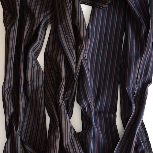 古布 木綿 端切れ 4枚セット リメイク素材 縞模様 ジャパンヴィンテージ ファブリック テキスタイル 昭和レトロ | Japanese Fabric Scraps Cotton Stripe Pattern Vintage Set of 4