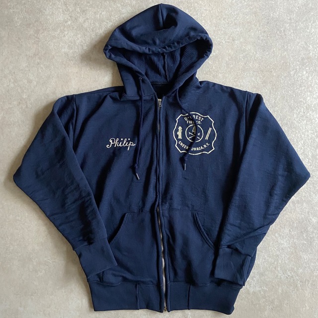 1970~80s  Double Face Letters Zip Parka XL Made in USA　G400