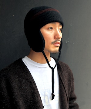 Indietro Association / IA-6162 EAR KNIT CAP(BLACK)