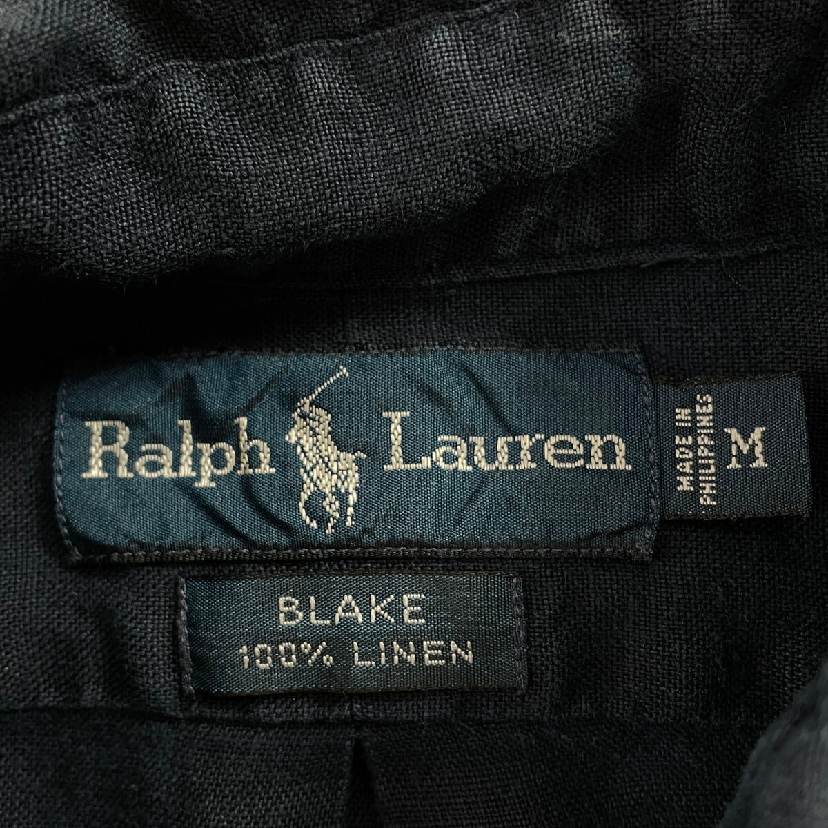 90年代 Ralph Lauren ラルフローレン BLAKE リネンシャツ メンズL相当