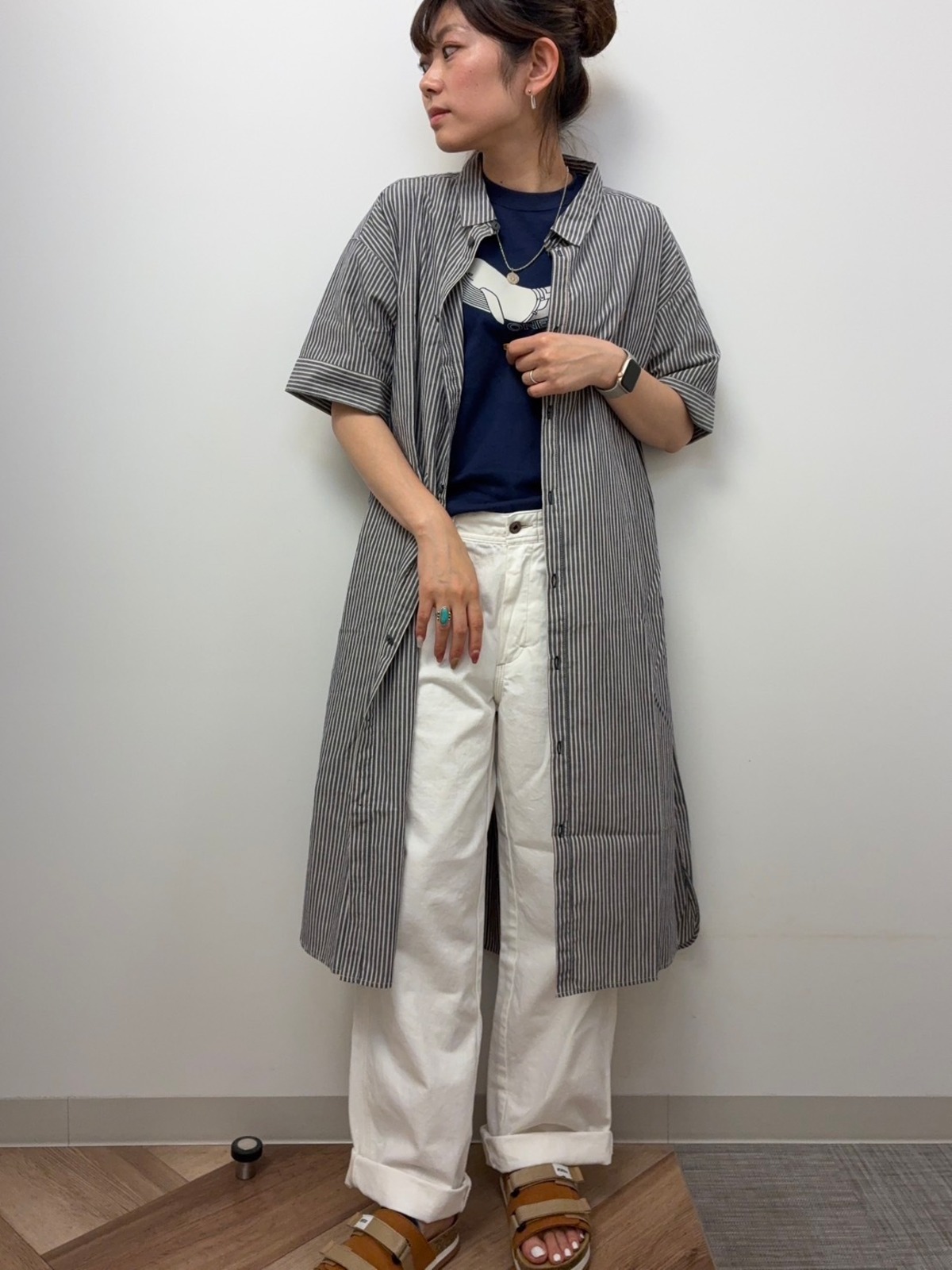 ONEWASH】綿麻半袖シャツワンピース | ONE WASH