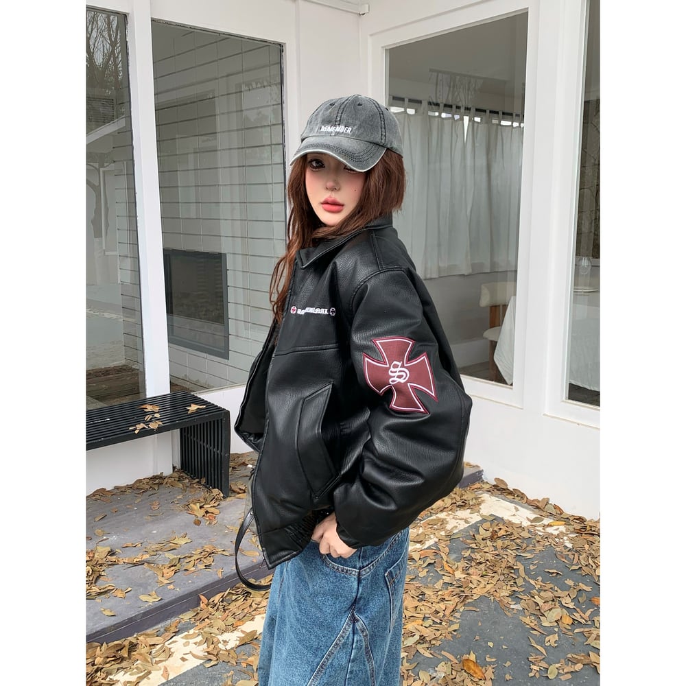 暖かさUP】PUレザークロス 中綿ジャケット T1961 | wshot