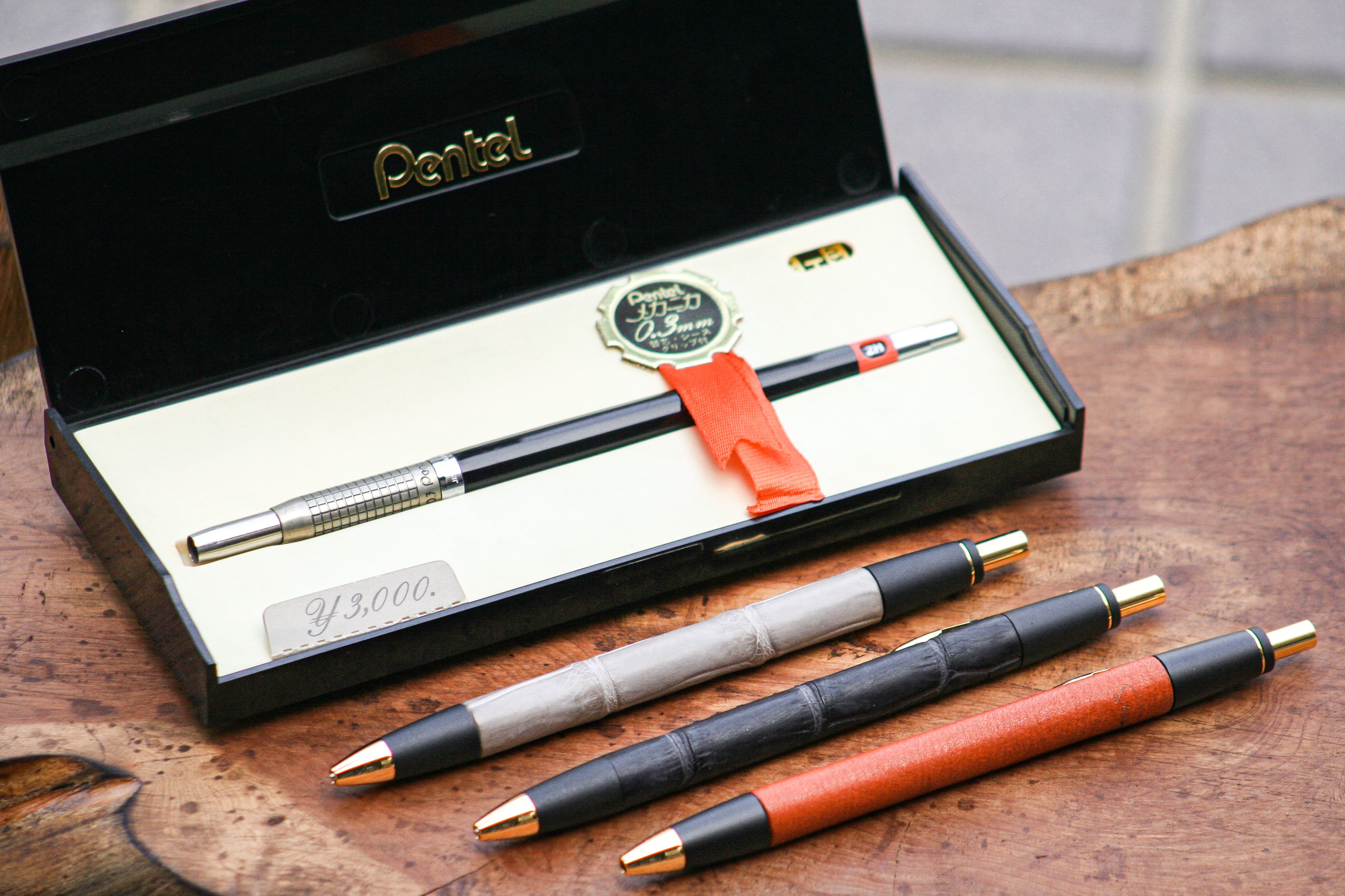 革軸ペン【ヌメ革 オレンジ】 | Schicksal