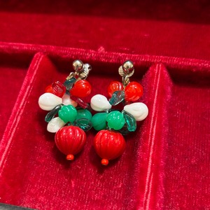 Christmas color beads earrings