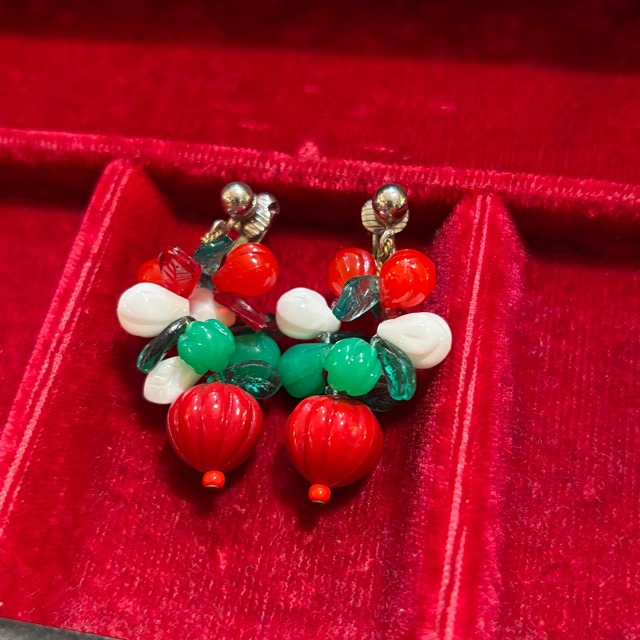 Christmas color beads earrings