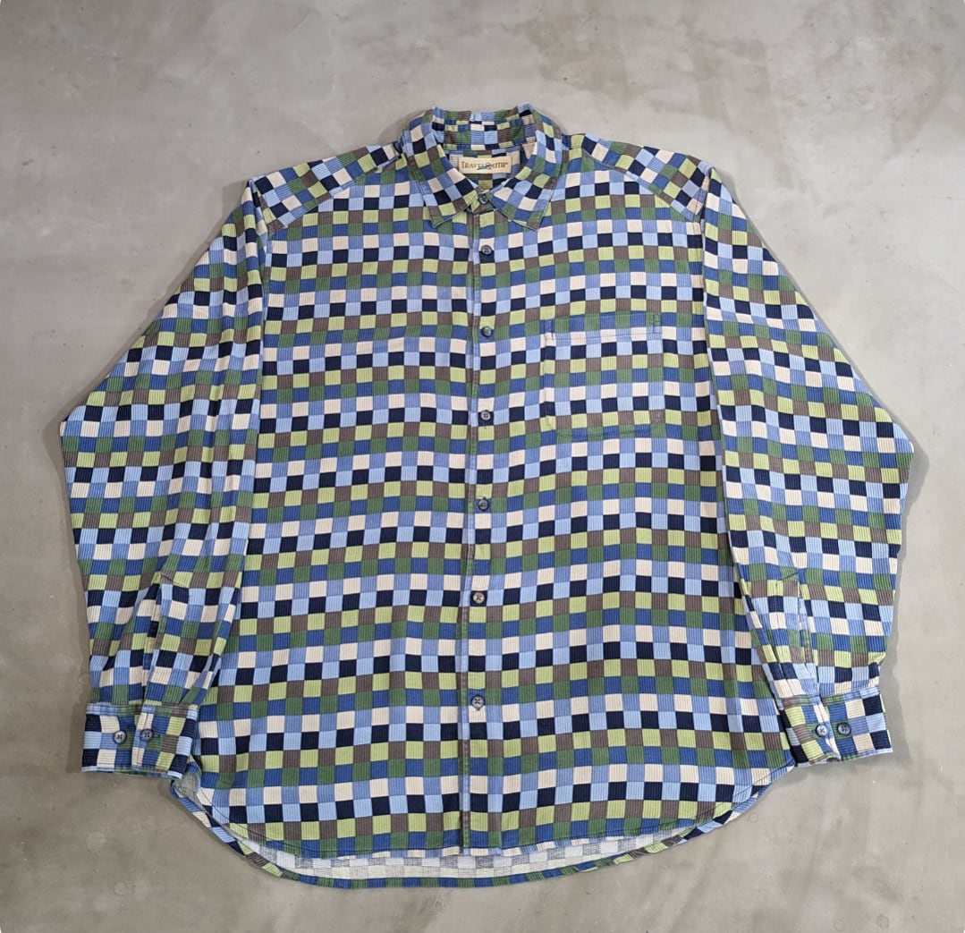 travel smith geometry pattern silk shirt 小岩店