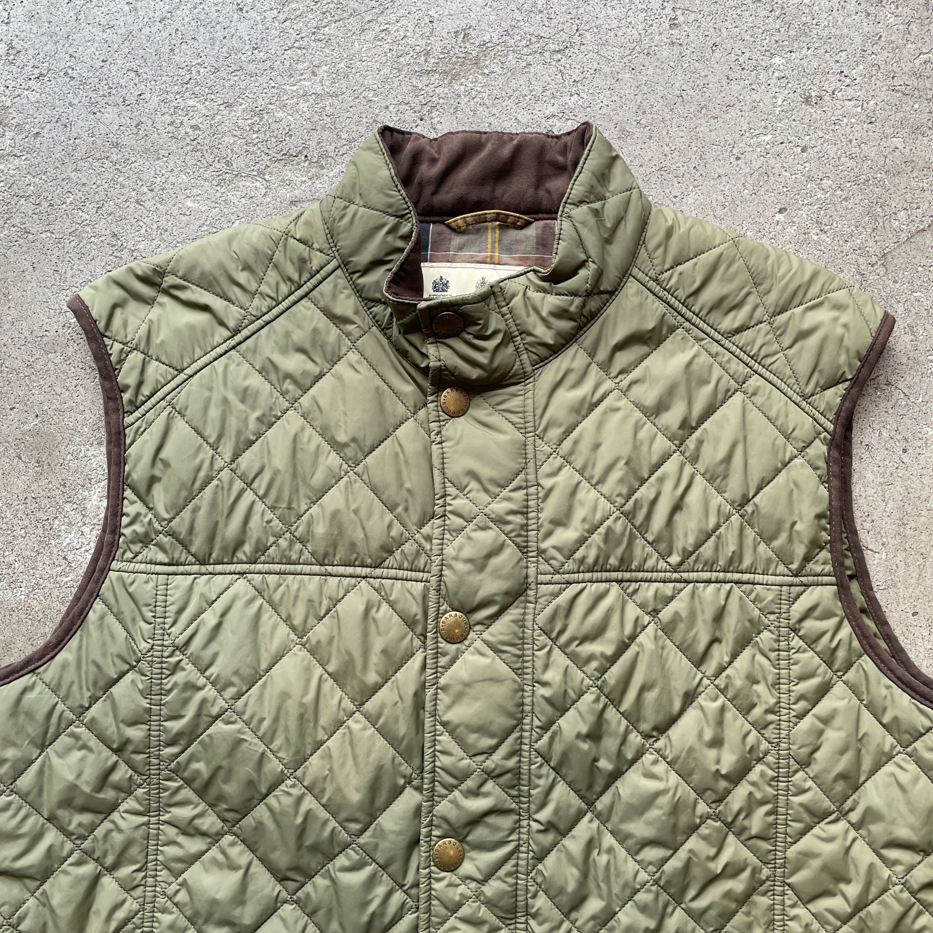 90年代 イングランド製 Barbour バブアー キルティングベスト オリーブ Barbour キルティングベスト L イングランド製 | used clothing shop