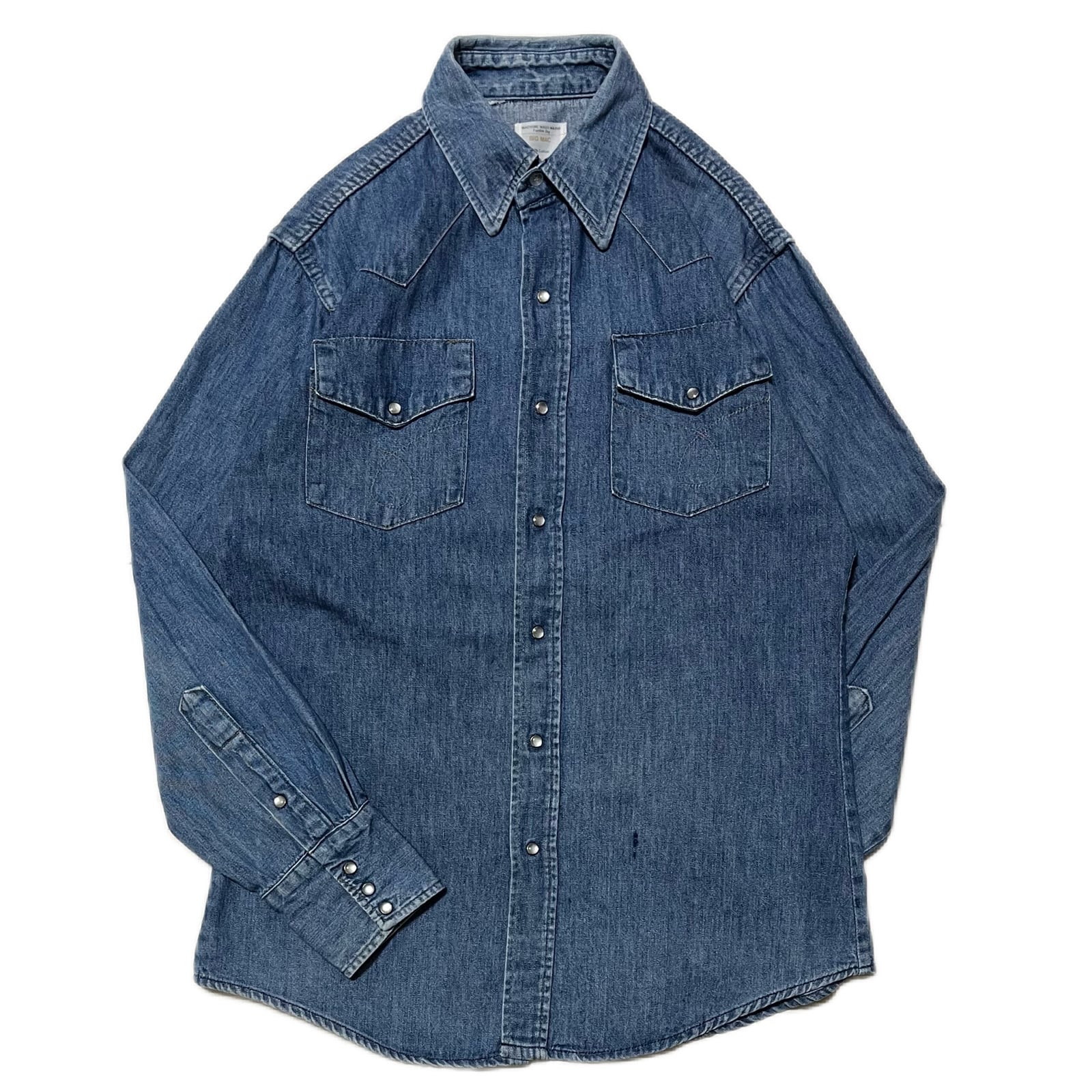 【BIG MAC】1970's ビッグマック ヴィンテージウエスタンデニムシャツ インディゴブルー