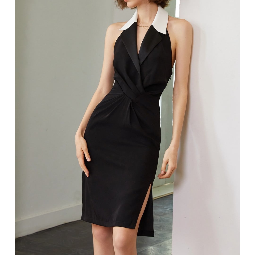 Sleeveless Tight Skirt Dress V2956