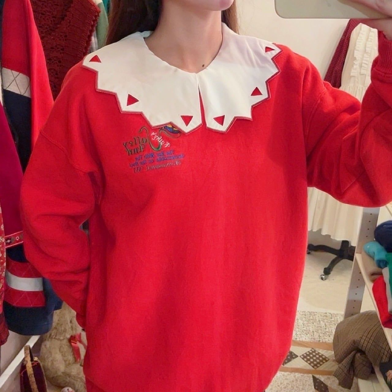 red heavy weight sweat