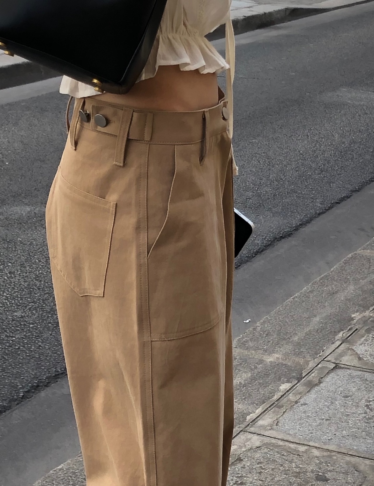 【新作5％OFF・3日間】Belt-Button Cotton Pants_2colors