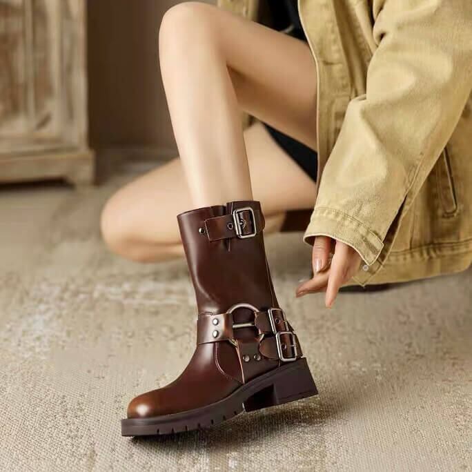 ブリティッシュヴィンテージバイカーブーツ5cm全2色