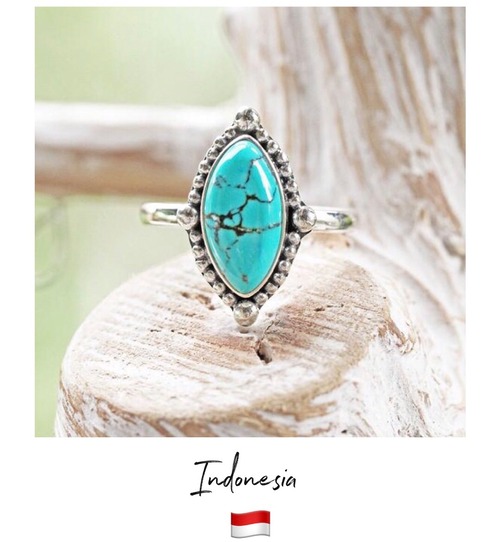 【Made in インドネシア】Bohemian turquoise ring