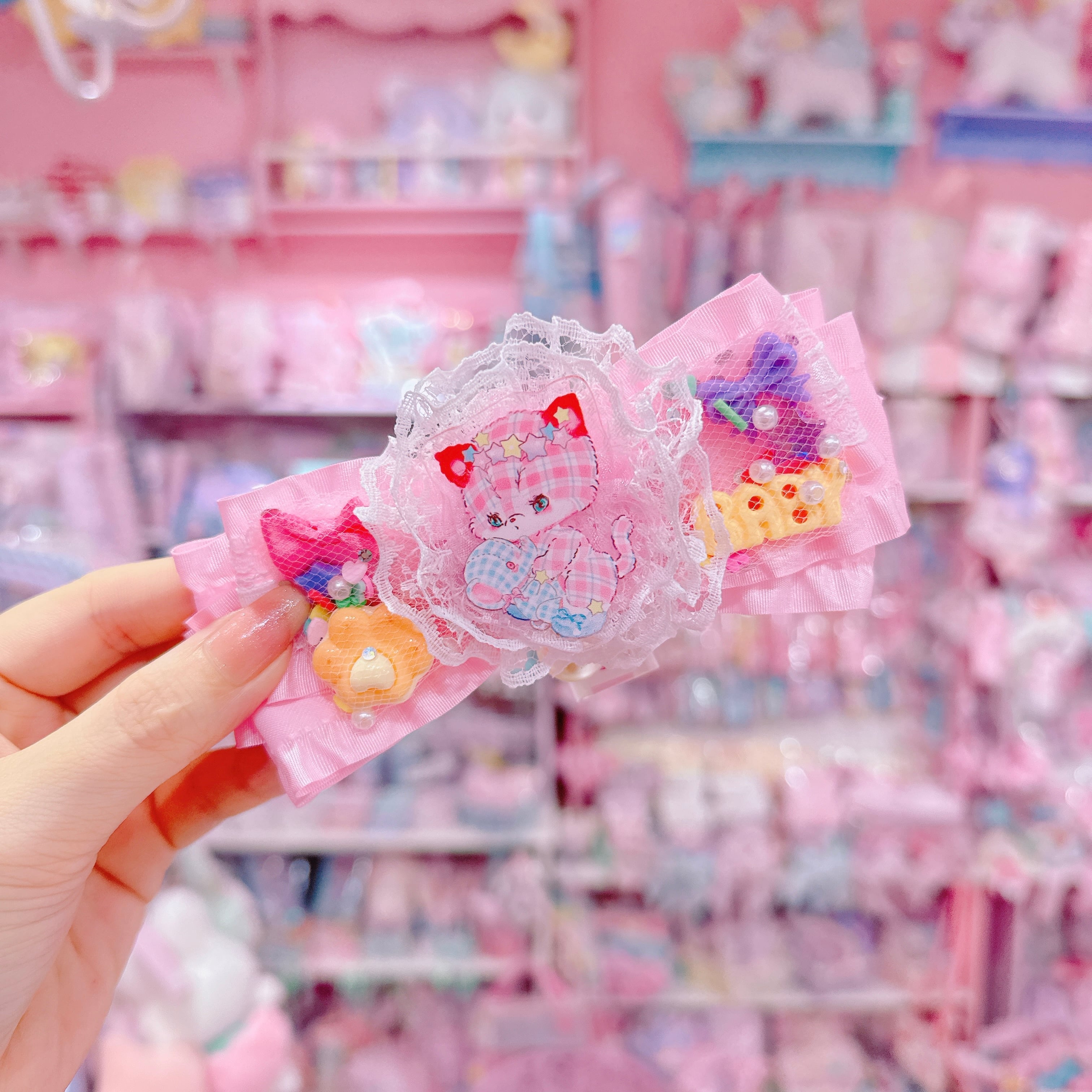 【R14】56-4チュールリボンヘアクリップ