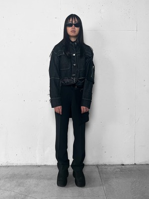 "再構築" Cotton Denim × Nylon MA-1 Docking Jaket