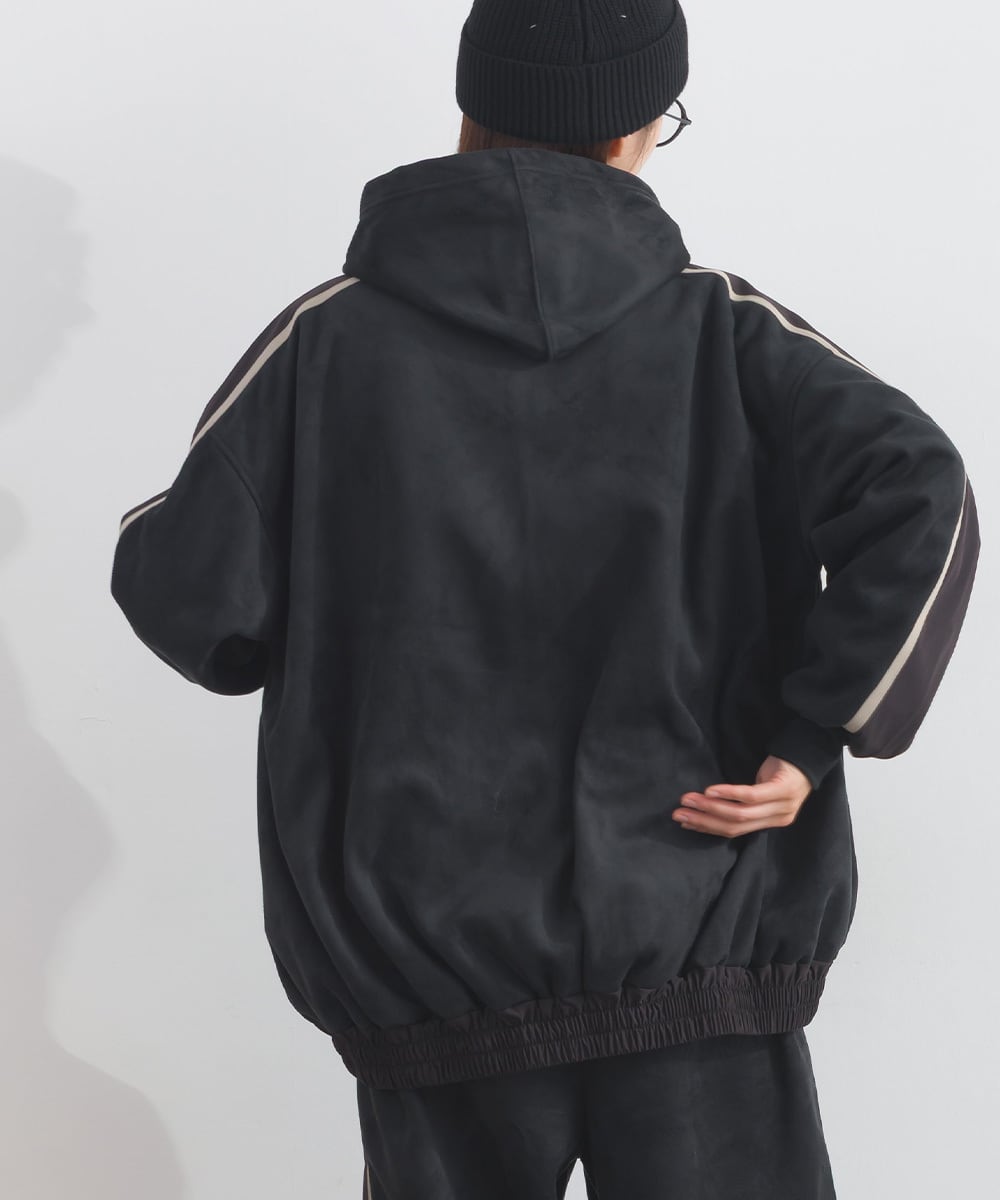 K54017 フェイクスエードZIPパーカー / Faux Suede Zip Hoodie | meme